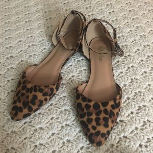 Cute leopard print flats with ankle strap